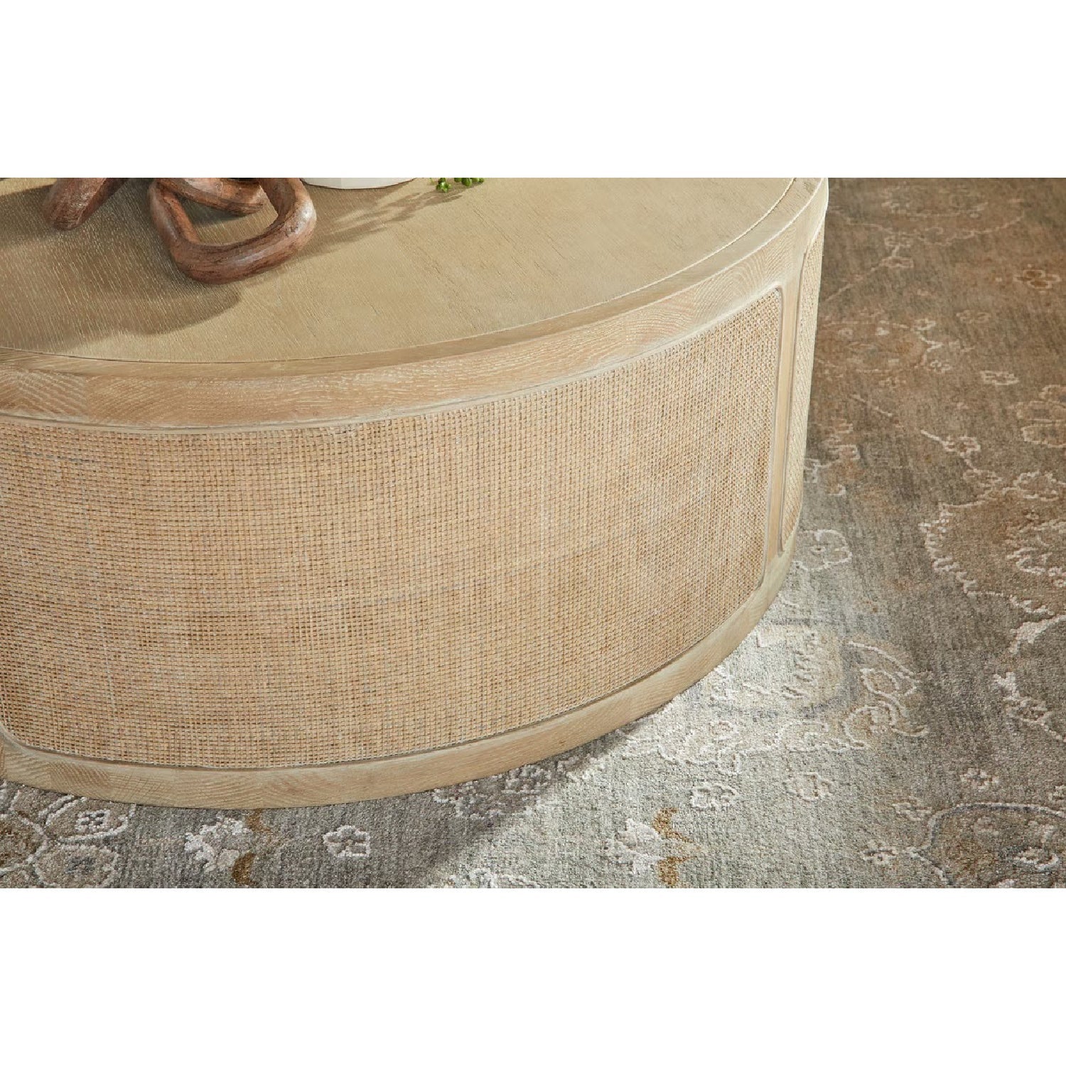Luxury Round Gray Oak Coffee Table Modern Italian Style for Villa
