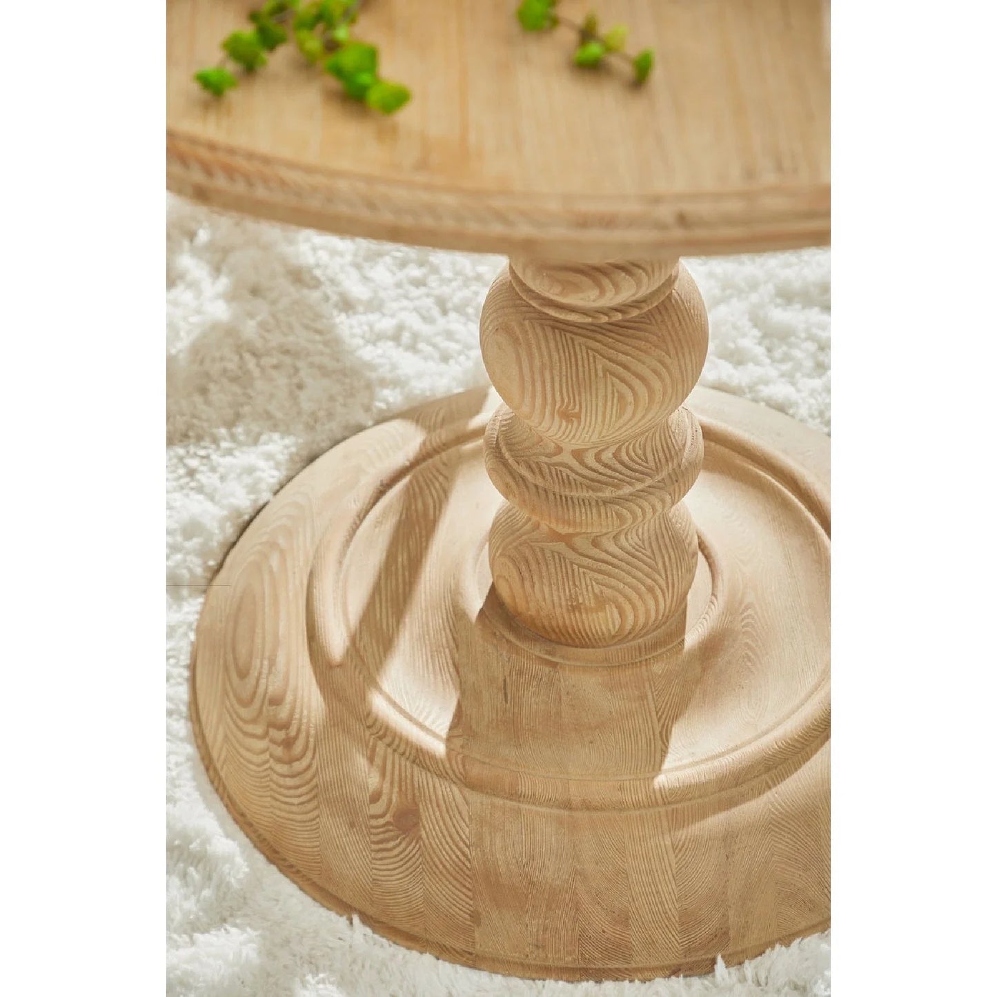Luxury Round Gray Pine Dining Table Modern Italian Style for Villa