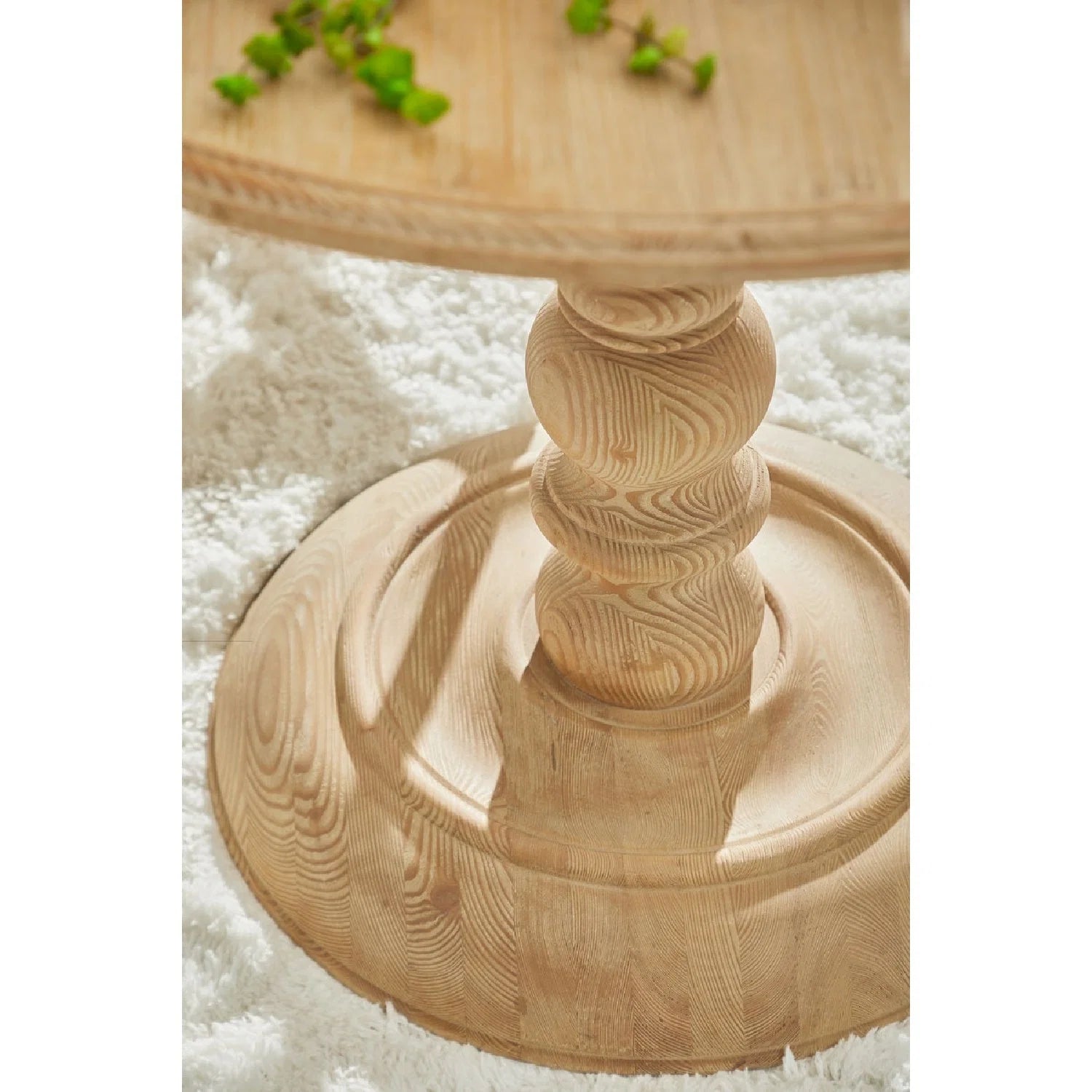 Luxury Round Gray Pine Dining Table Modern Italian Style for Villa