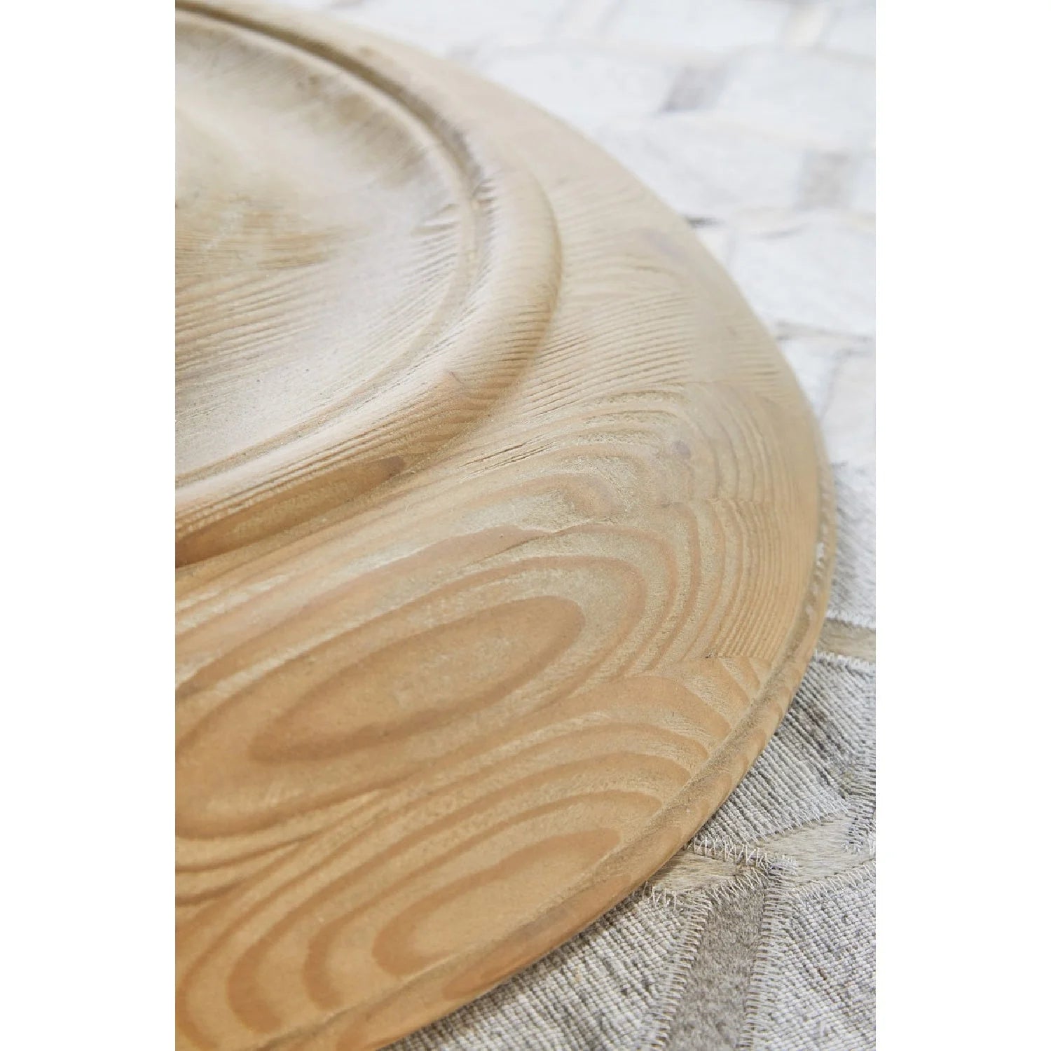 Luxury Round Gray Pine Dining Table Modern Italian Style for Villa