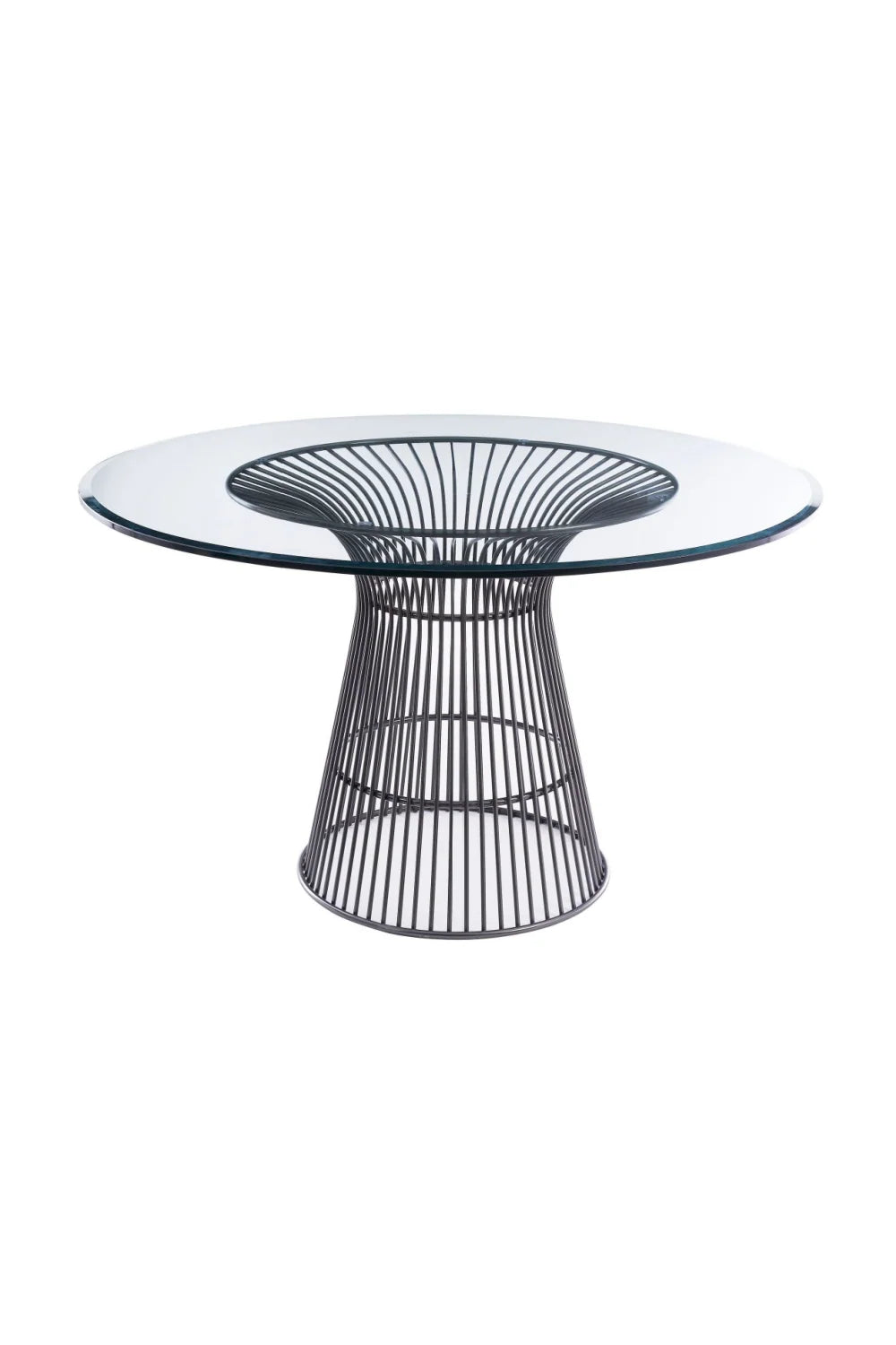 Luxury Round Grey Glass Dining Table Modern Italian Style for Villa