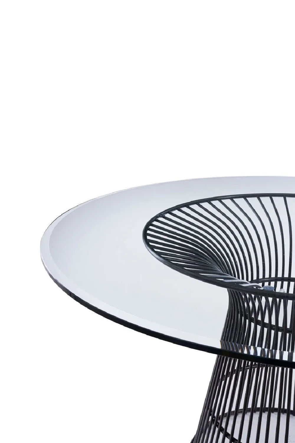 Luxury Round Grey Glass Dining Table Modern Italian Style for Villa