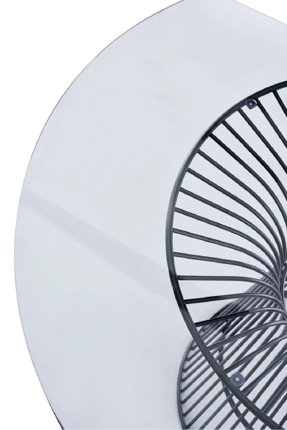Luxury Round Grey Glass Dining Table Modern Italian Style for Villa