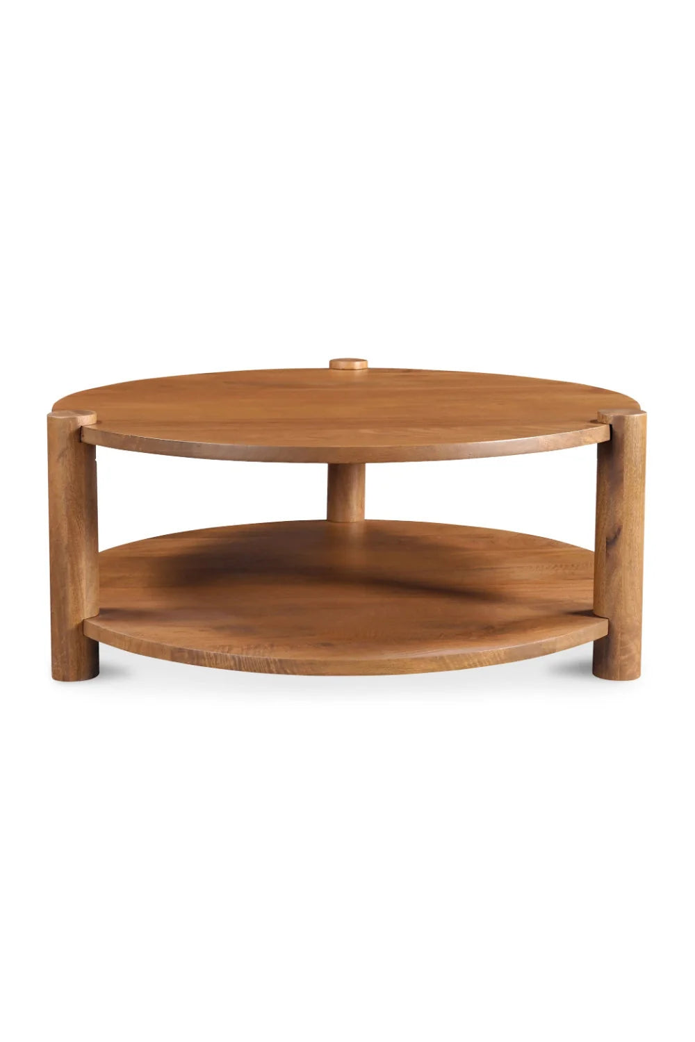 Luxury Round Mango Wood Coffee Table Modern Italian Style for Villa