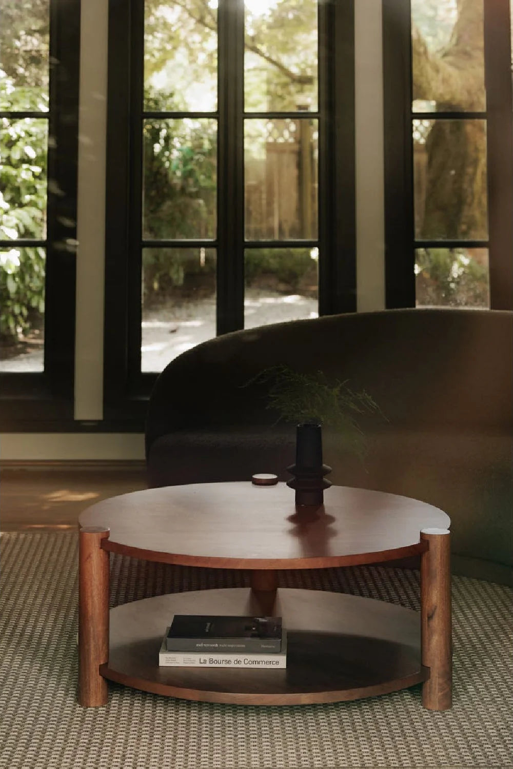 Luxury Round Mango Wood Coffee Table Modern Italian Style for Villa