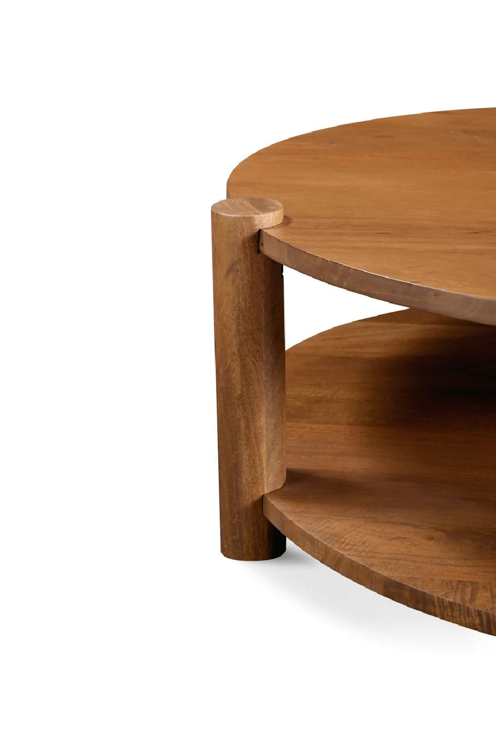 Luxury Round Mango Wood Coffee Table Modern Italian Style for Villa