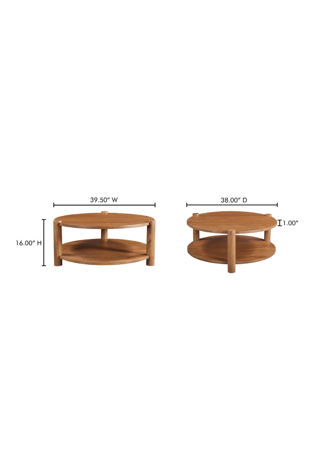 Luxury Round Mango Wood Coffee Table Modern Italian Style for Villa