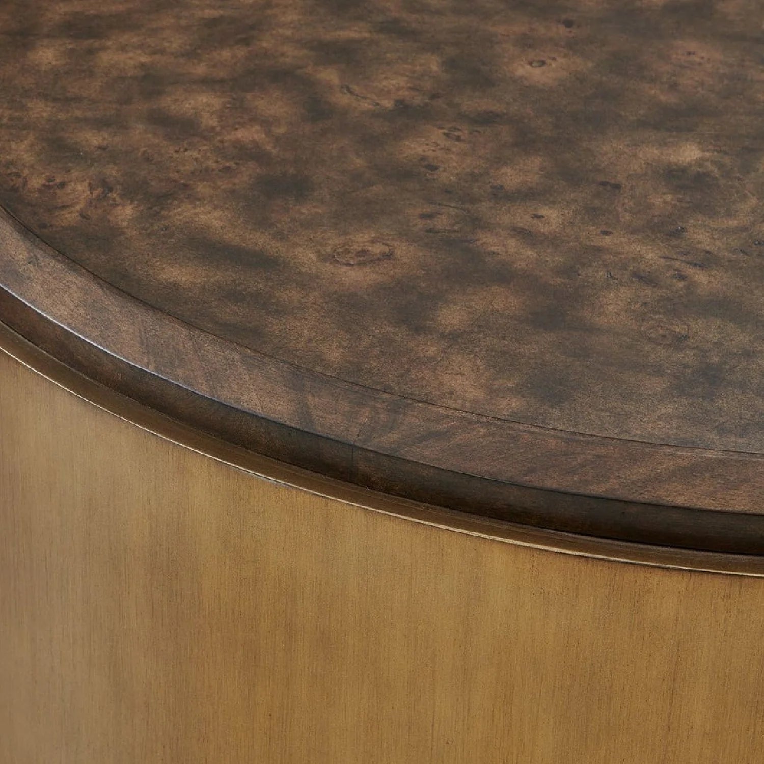 Luxury Round Mappa Burl Coffee Table Modern Italian Style for Villa