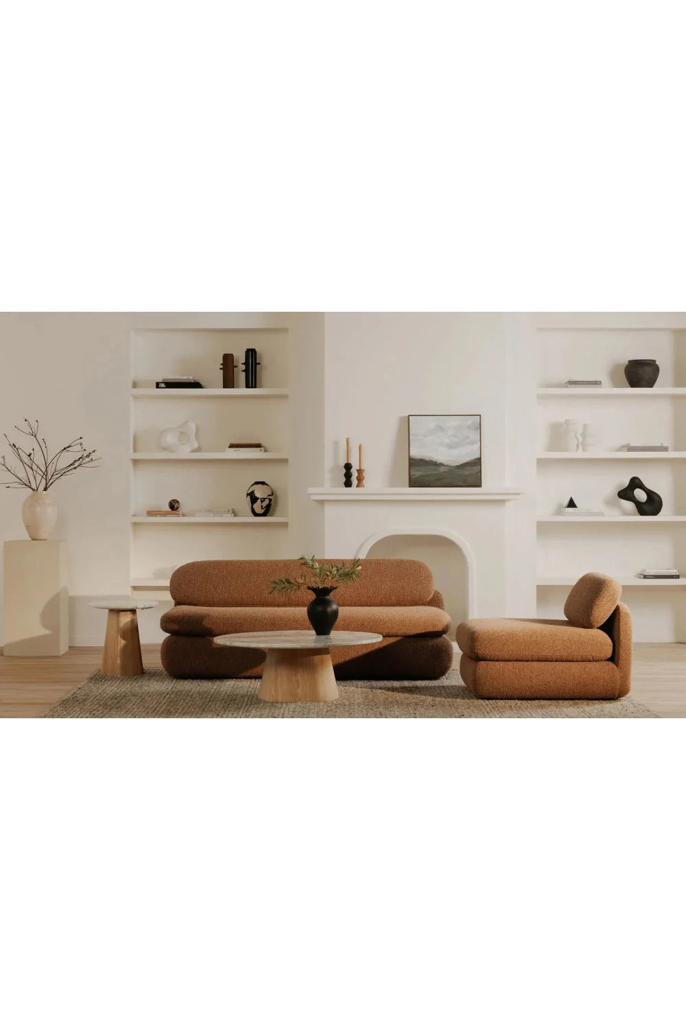 Luxury Round Marble Coffee Table Modern Italian Style for Villa