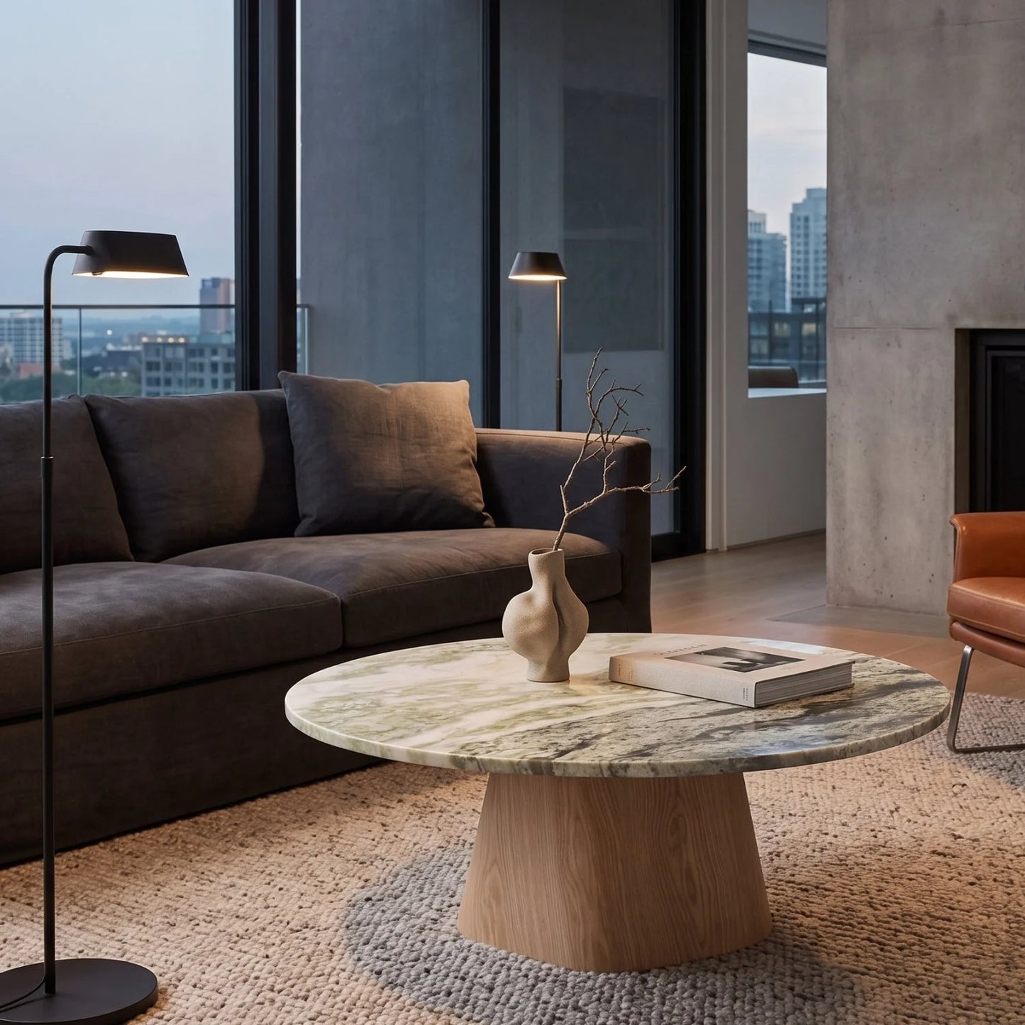 Luxury Round Marble Coffee Table Modern Italian Style for Villa