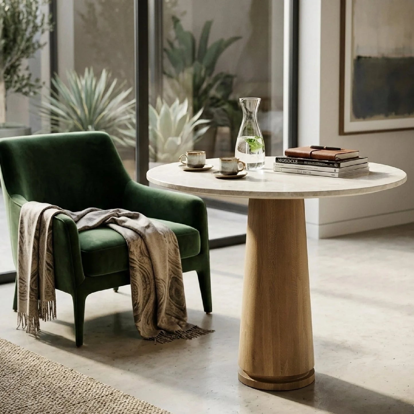 Luxury Round Marble Coffee Table Modern Italian Style for Villa