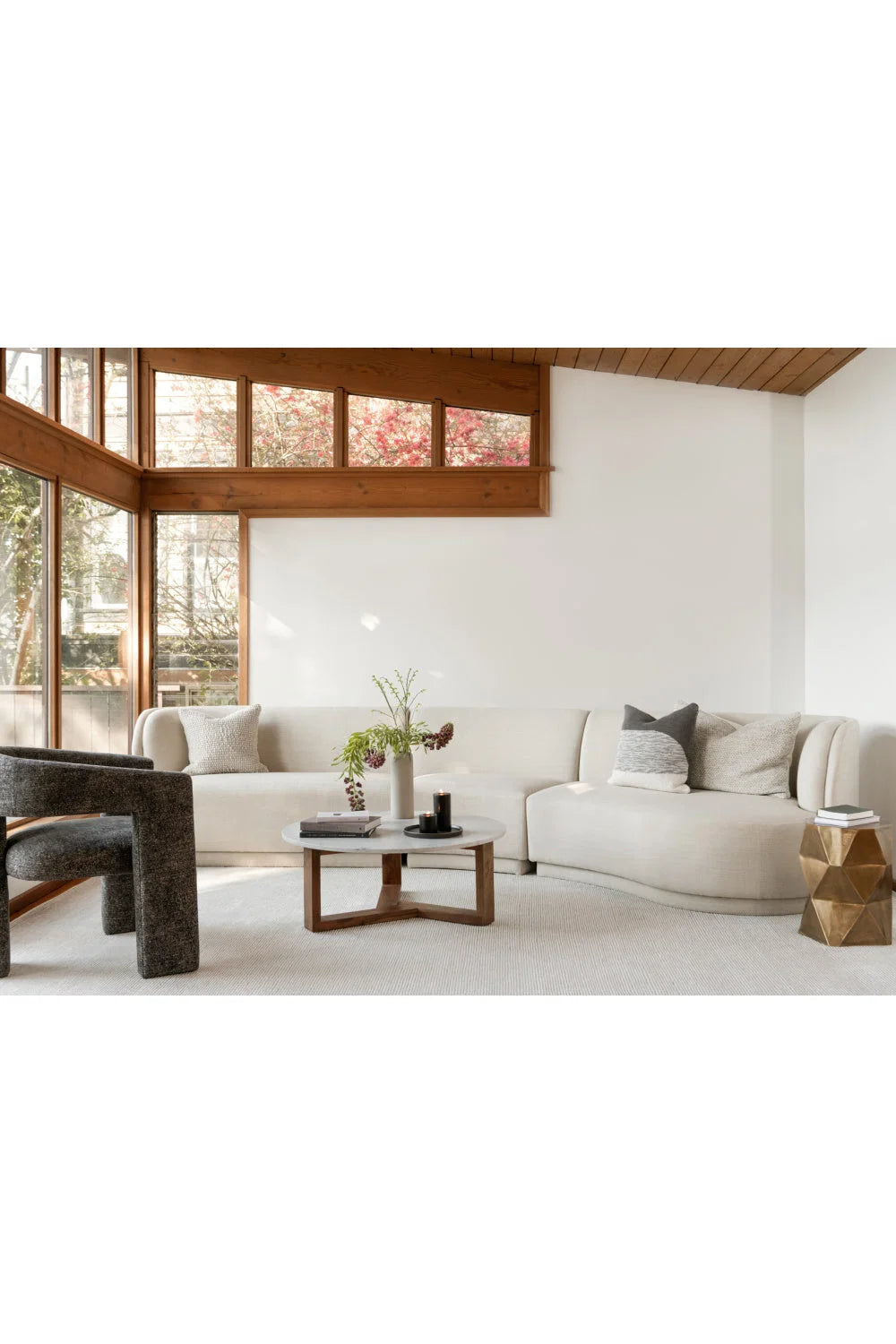 Luxury Round Marble Coffee Table Modern Italian Style for Villa