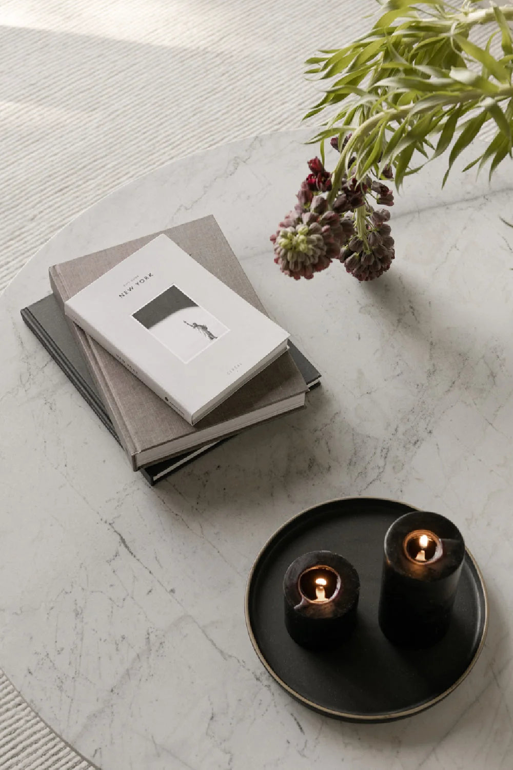 Luxury Round Marble Coffee Table Modern Italian Style for Villa
