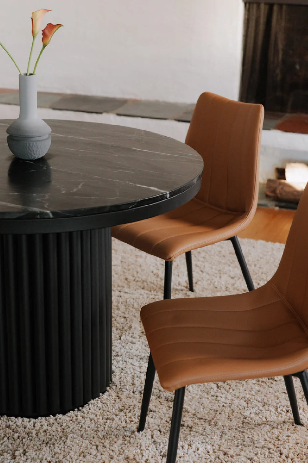 Luxury Round Marble Dining Table Modern Italian Style for Villa