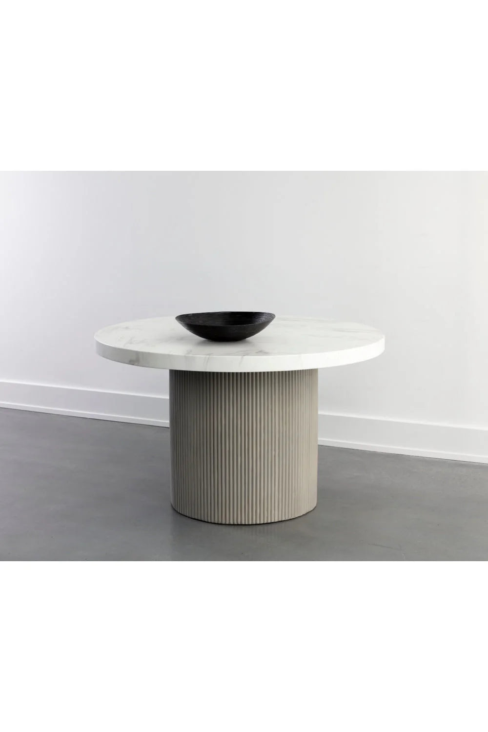 Luxury Round Marble-Look Dining Table Modern Italian Style for Villa