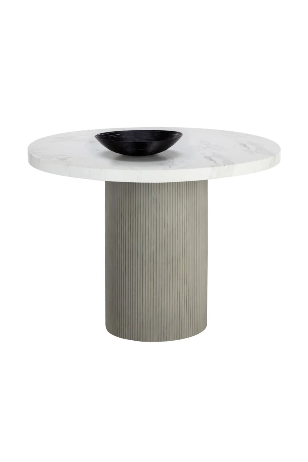 Luxury Round Marble-Look Dining Table Modern Italian Style for Villa
