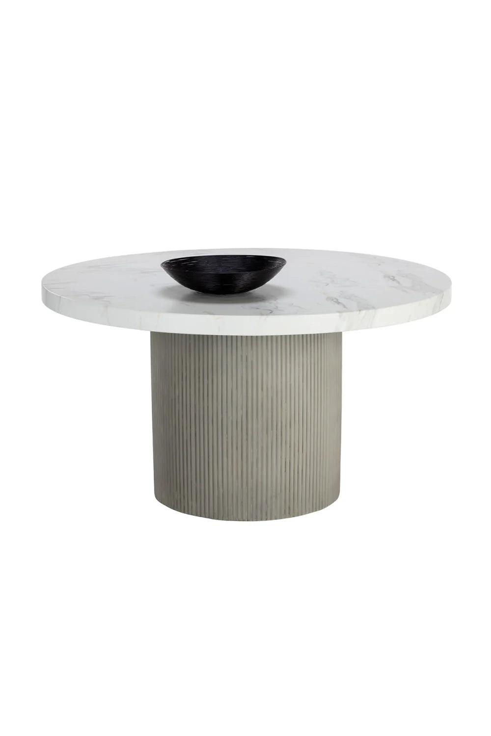 Luxury Round Marble-Look Dining Table Modern Italian Style for Villa