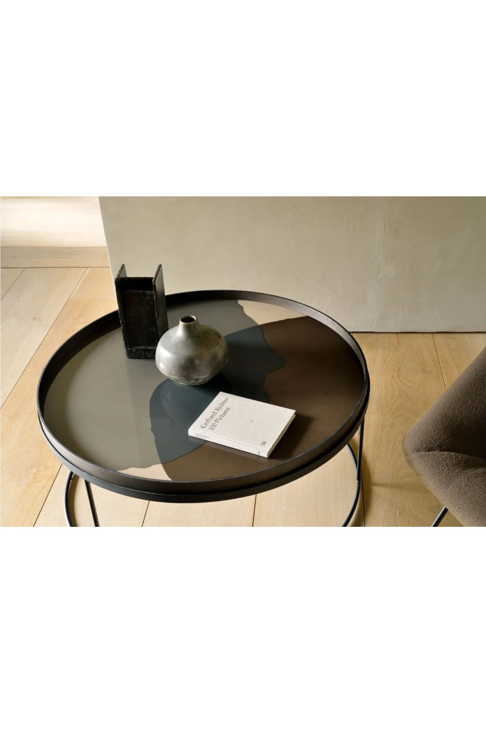 Luxury Round Metal Coffee Table Modern Italian Style for Villa