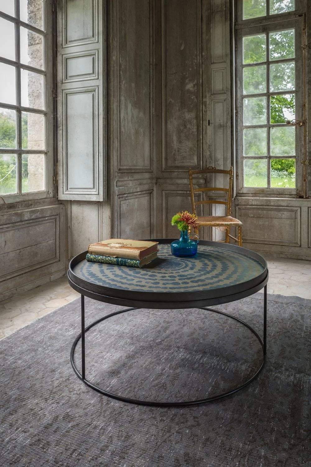 Luxury Round Metal Coffee Table Modern Italian Style for Villa