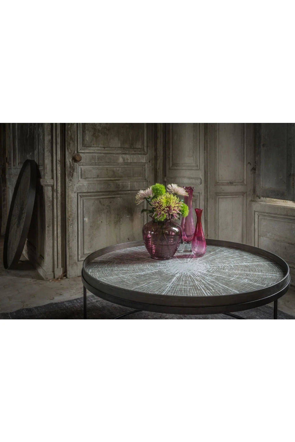 Luxury Round Metal Coffee Table Modern Italian Style for Villa