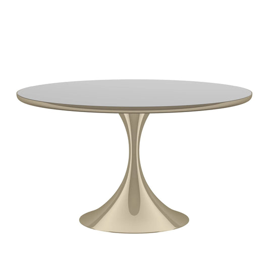 Luxury Round Mirror Top Dining Table Modern Italian Style for Villa