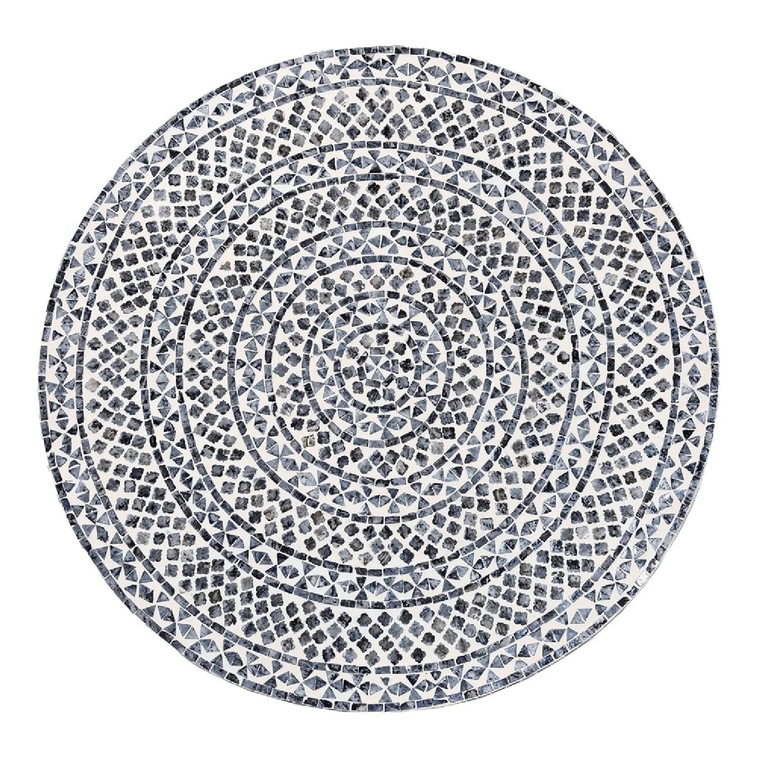 Luxury Round Mosaic Capiz Shell Coffee Table Modern Italian Style for Villa