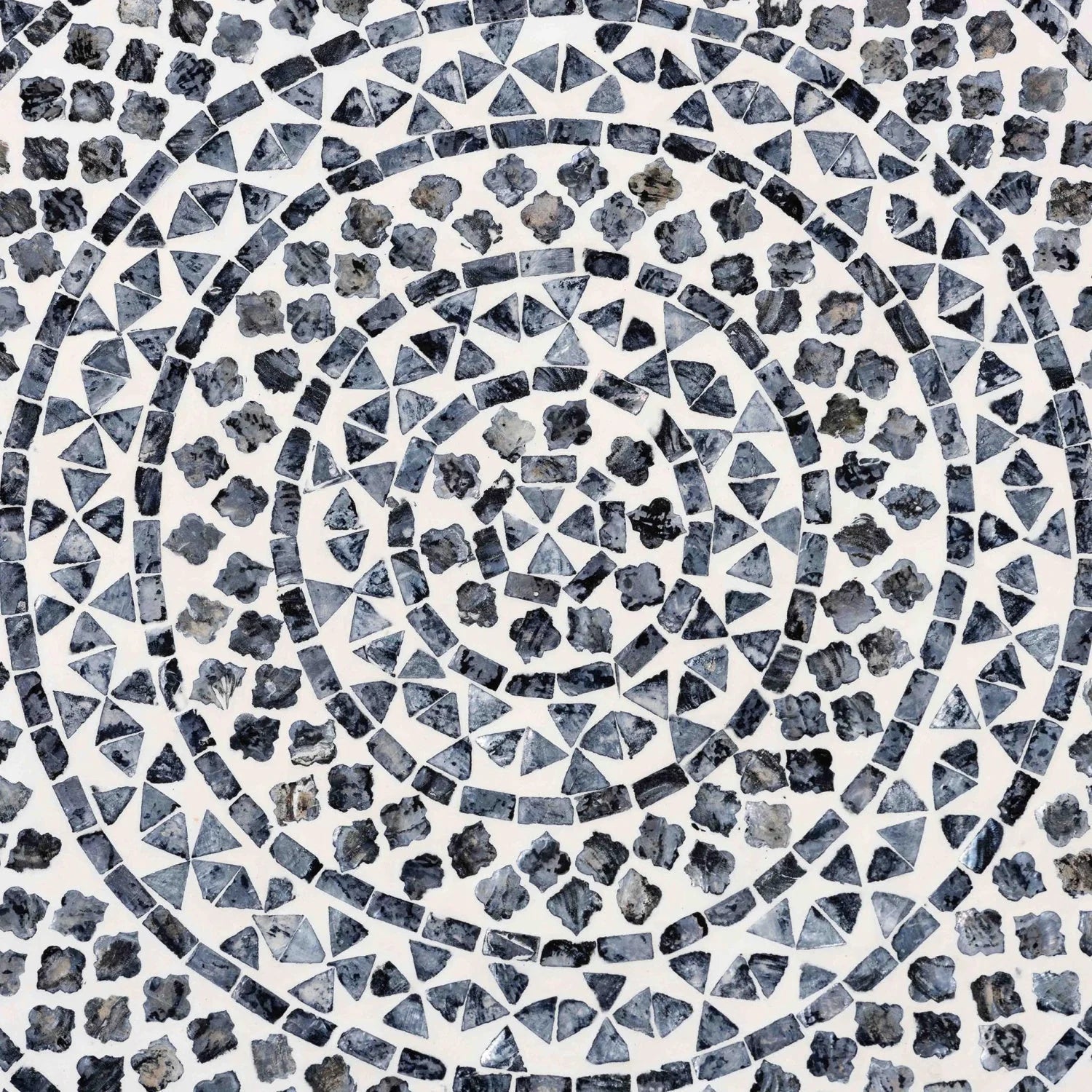 Luxury Round Mosaic Capiz Shell Coffee Table Modern Italian Style for Villa