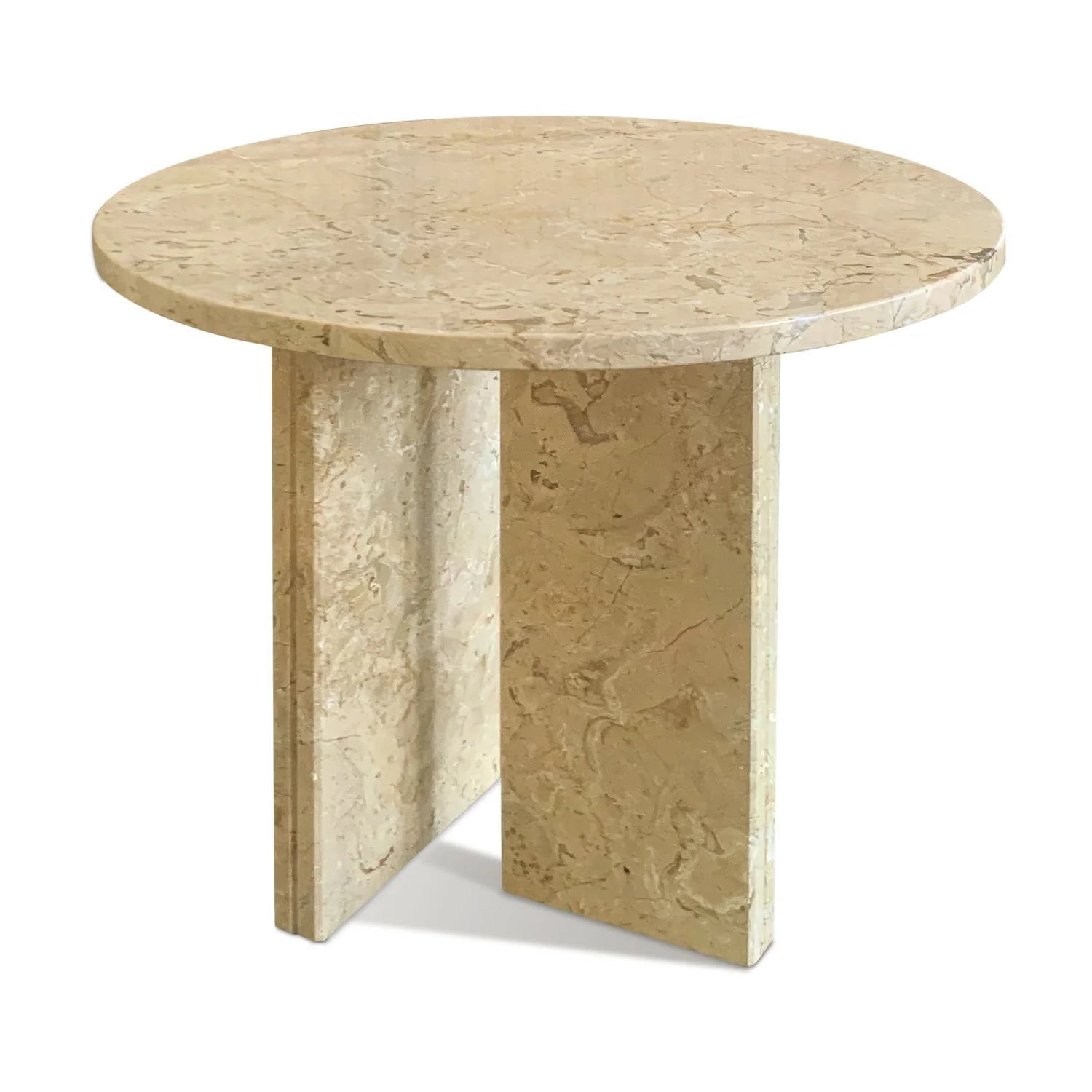 Luxury Round Natural Marble Coffee Table Modern Italian Style for Villa