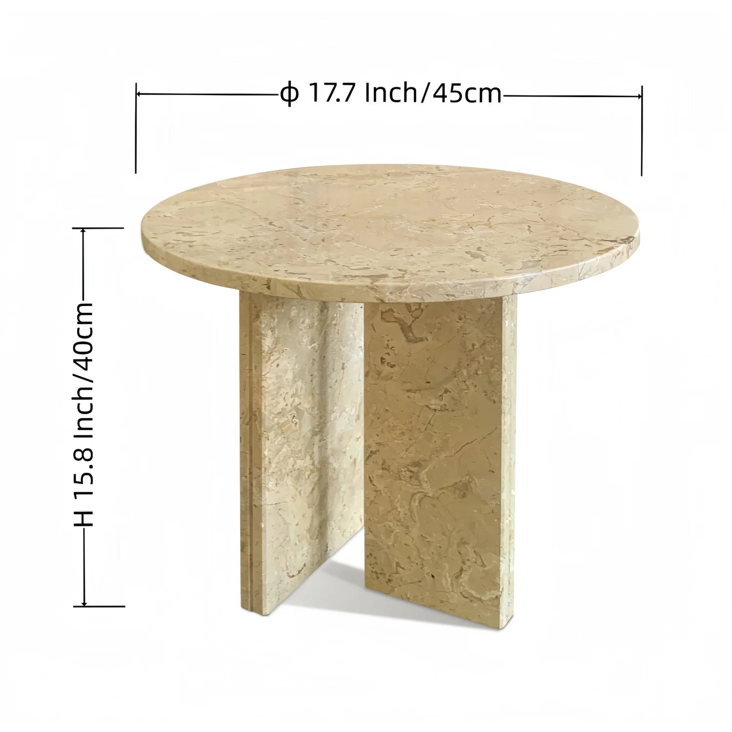 Luxury Round Natural Marble Coffee Table Modern Italian Style for Villa