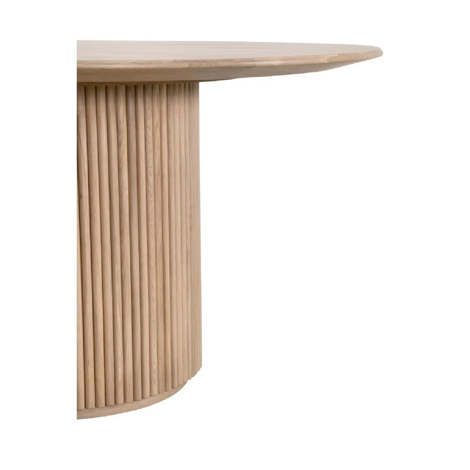 Luxury Round Natural Oak Dining Table Modern Italian Style for Villa