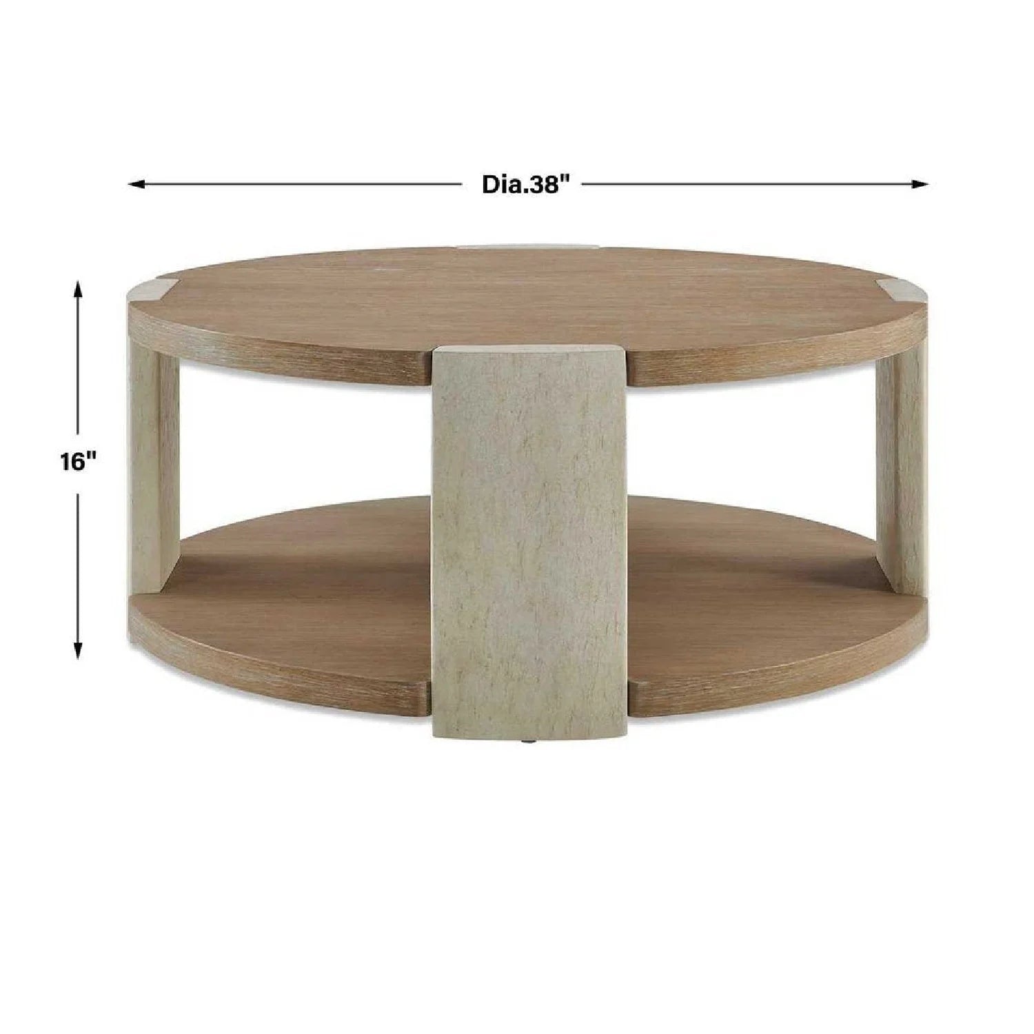 Luxury Round Oak Coffee Table Modern Italian Style for Villa
