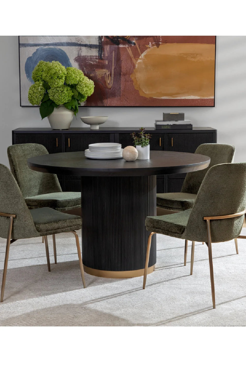 Luxury Round Oak Dining Table Modern Italian Style for Villa