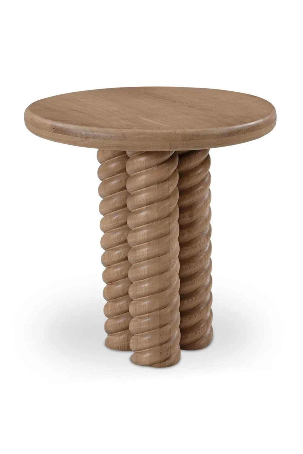 Luxury Round Oak Turned Leg Coffee Table Modern Italian Style for Villa