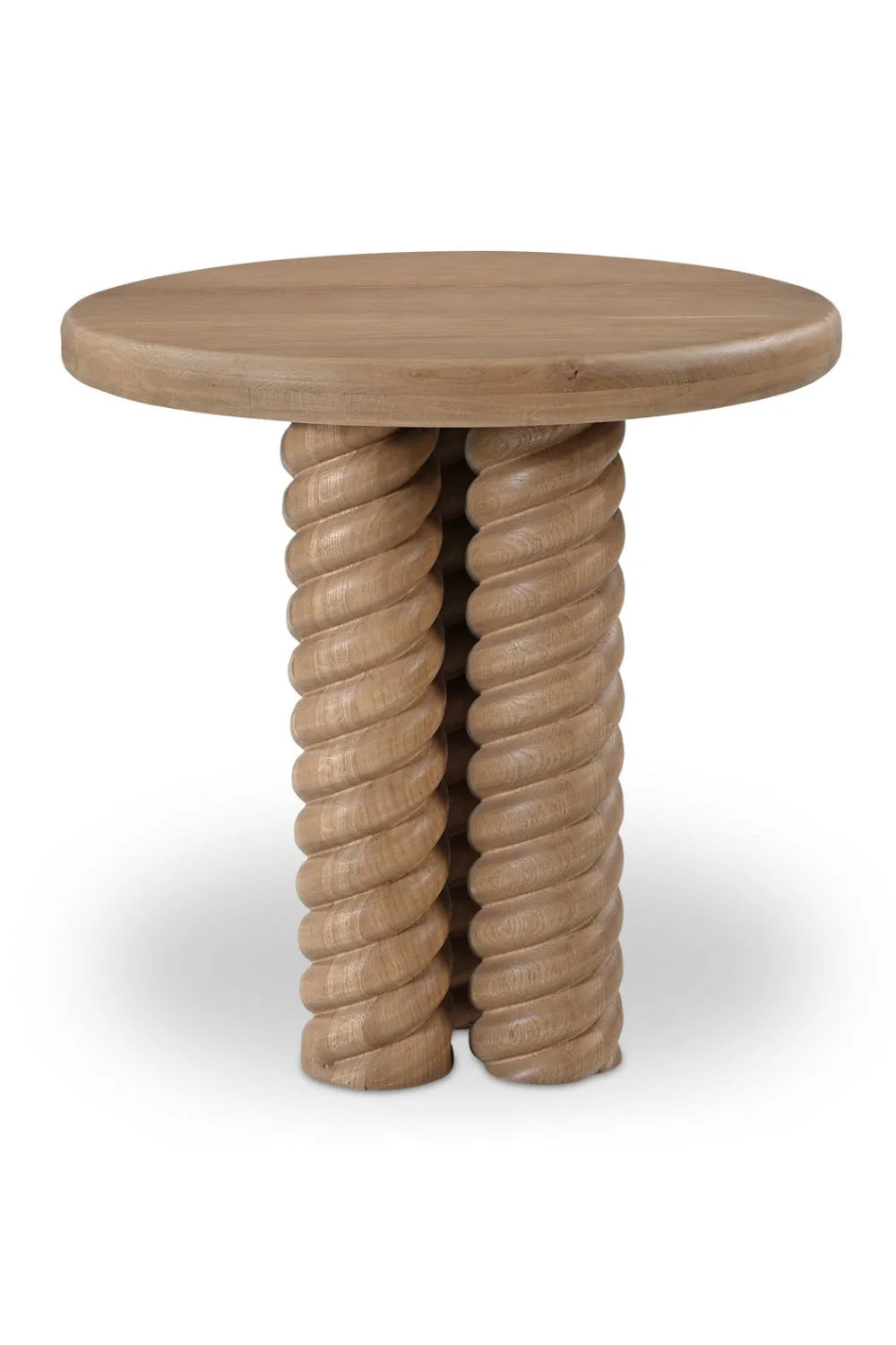 Luxury Round Oak Turned Leg Coffee Table Modern Italian Style for Villa