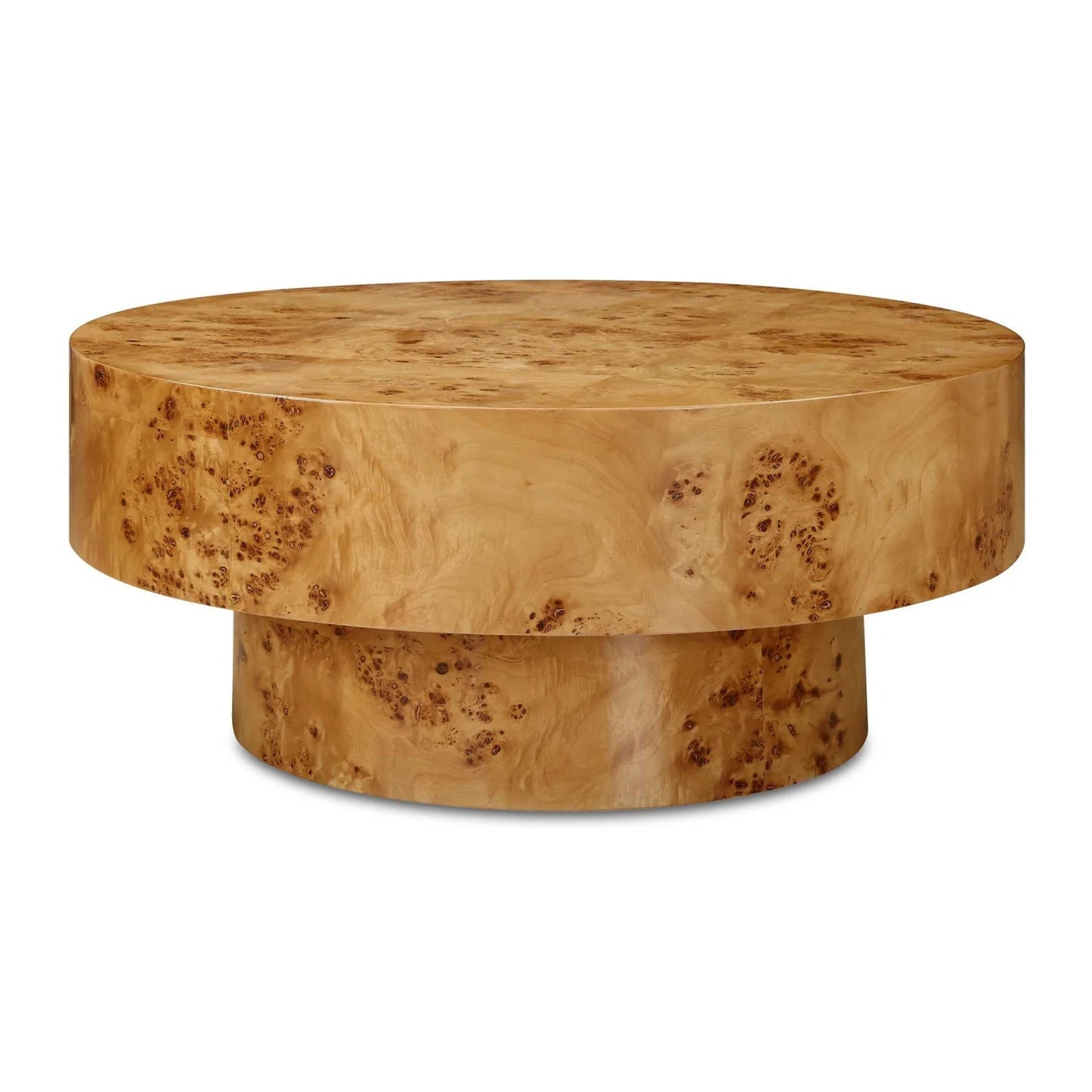 Luxury Round Poplar Burl Coffee Table Modern Italian Style for Villa