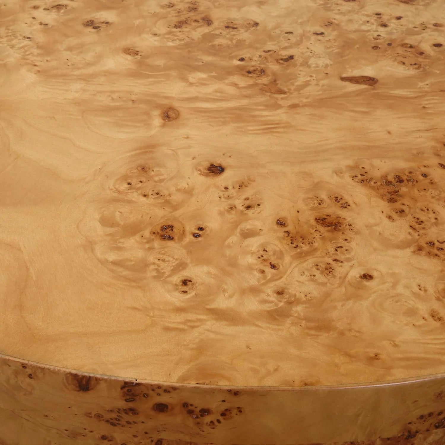 Luxury Round Poplar Burl Coffee Table Modern Italian Style for Villa