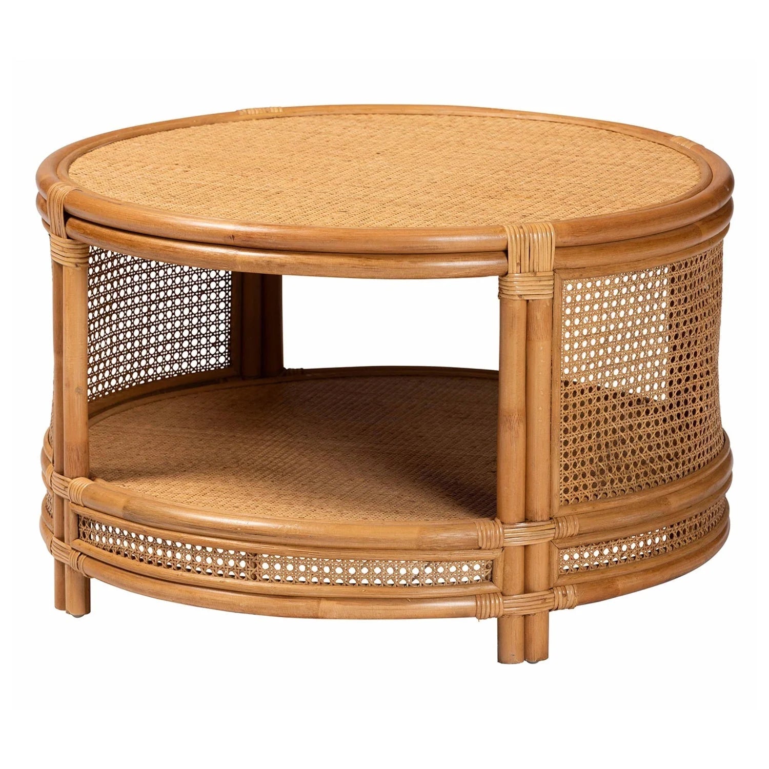 Luxury Round Rattan Coffee Table Modern Italian Style for Villa