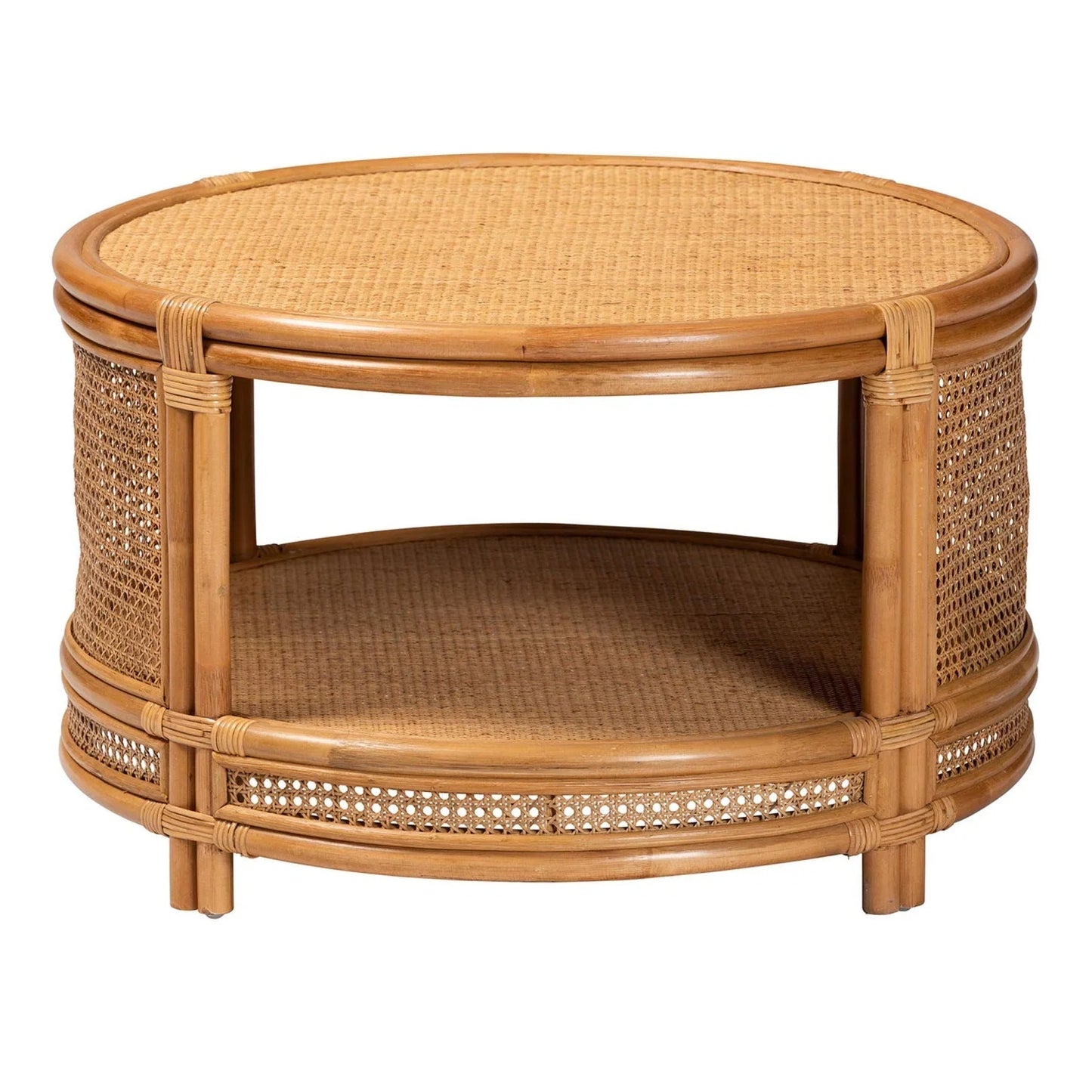 Luxury Round Rattan Coffee Table Modern Italian Style for Villa