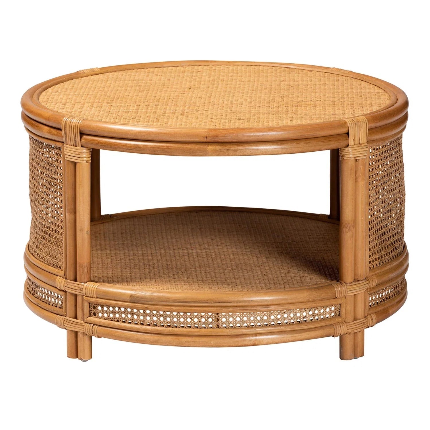 Luxury Round Rattan Coffee Table Modern Italian Style for Villa