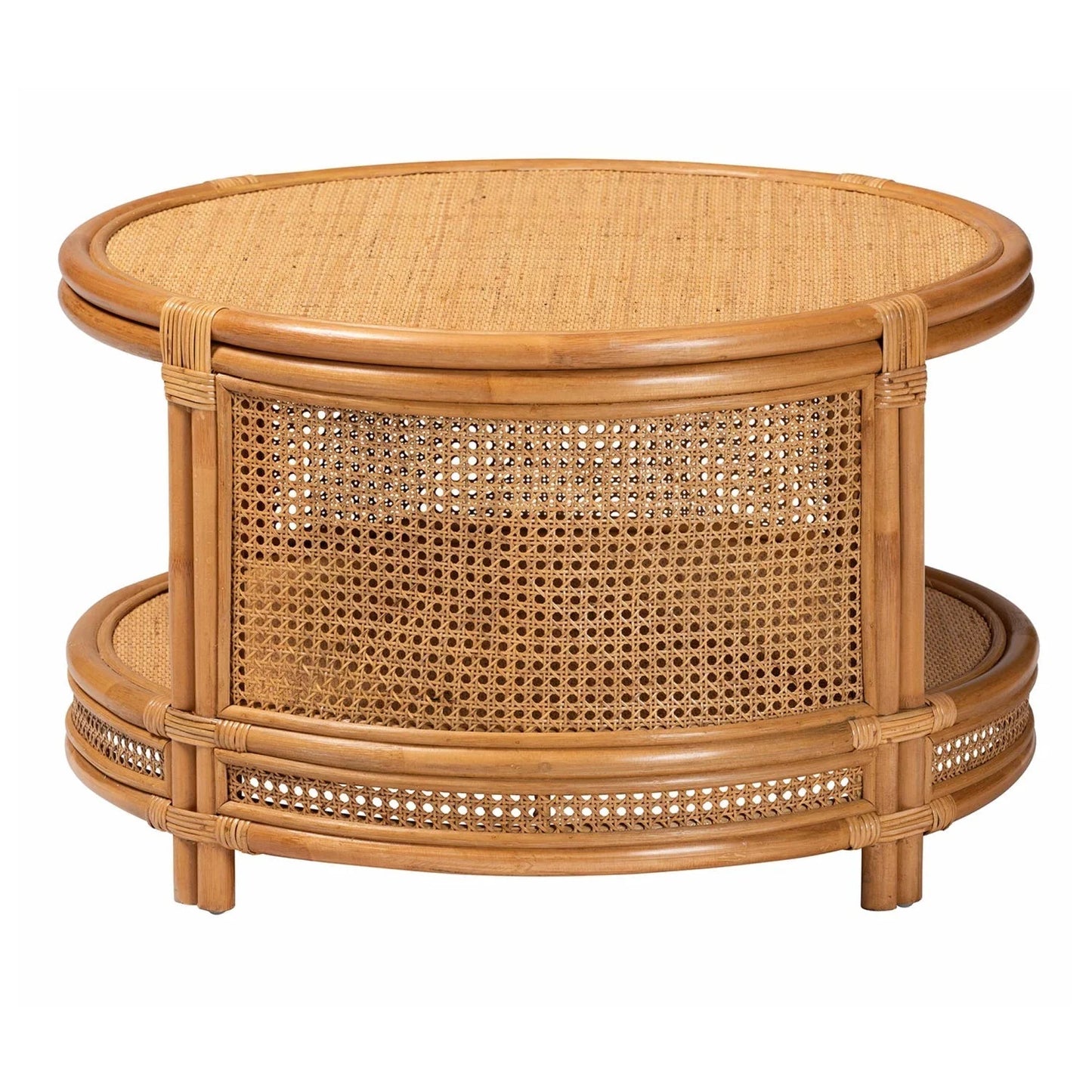 Luxury Round Rattan Coffee Table Modern Italian Style for Villa