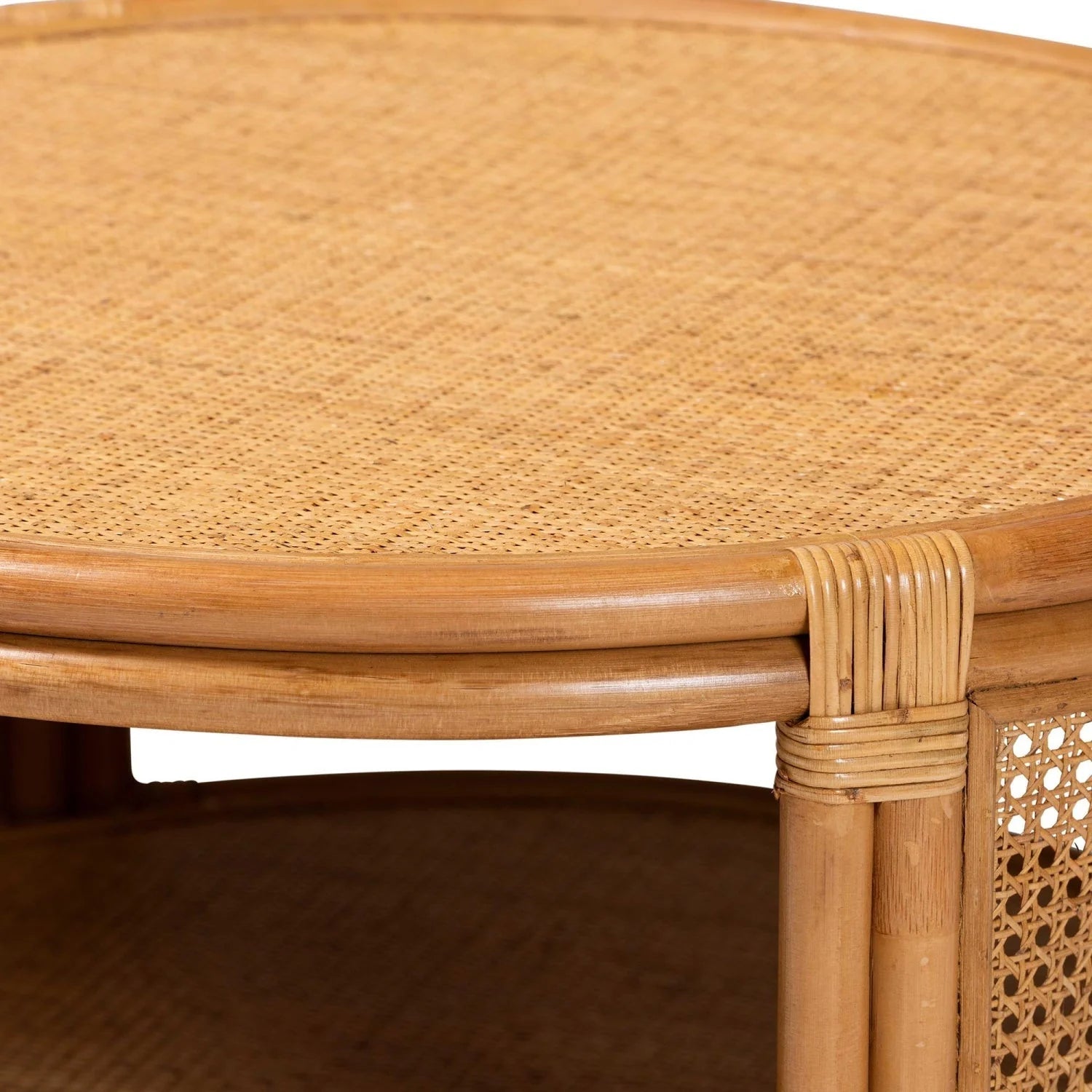 Luxury Round Rattan Coffee Table Modern Italian Style for Villa