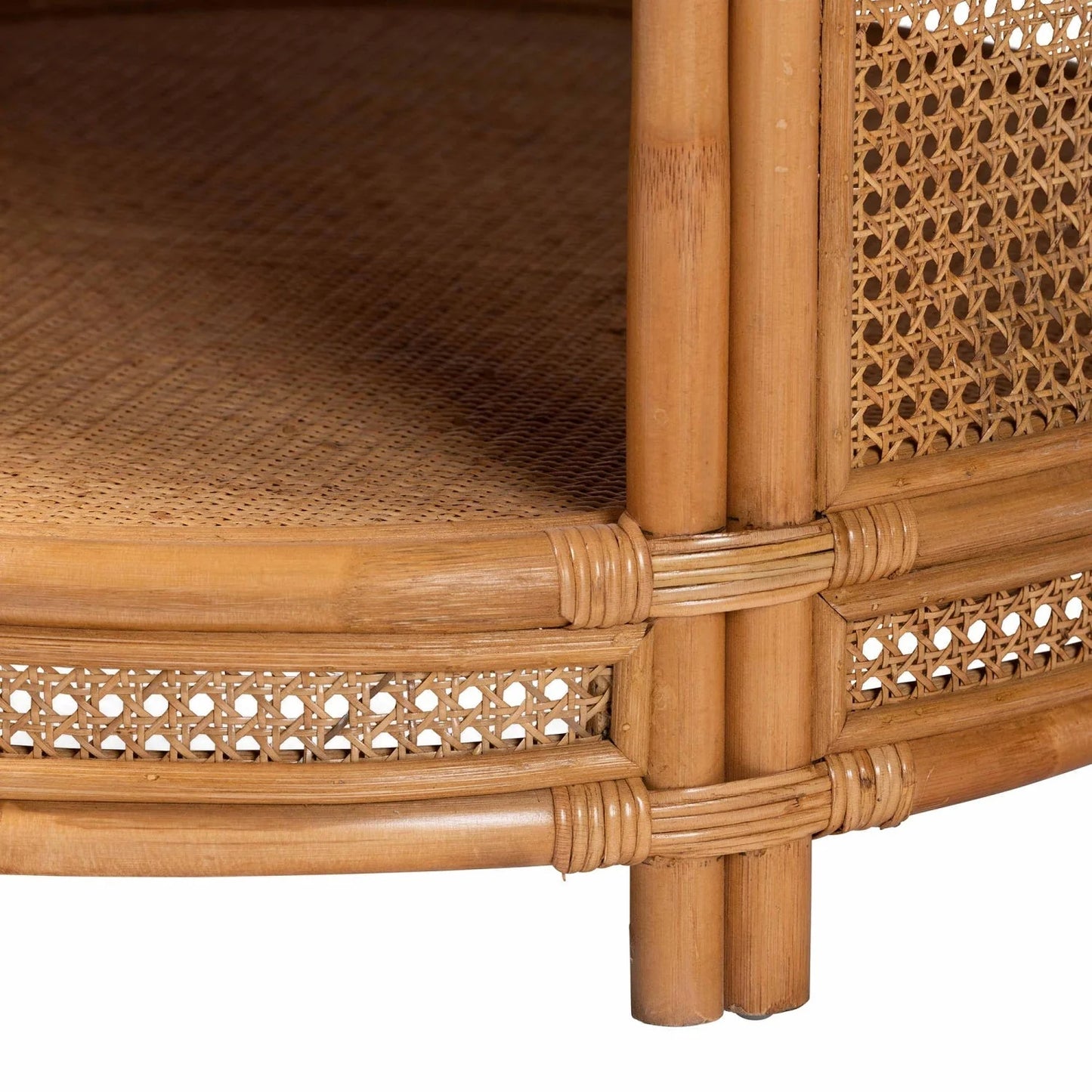 Luxury Round Rattan Coffee Table Modern Italian Style for Villa