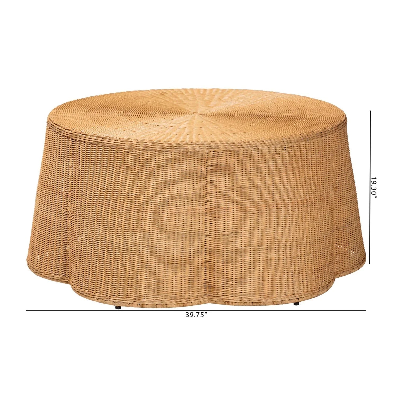 Luxury Round Rattan Coffee Table Modern Italian Style for Villa