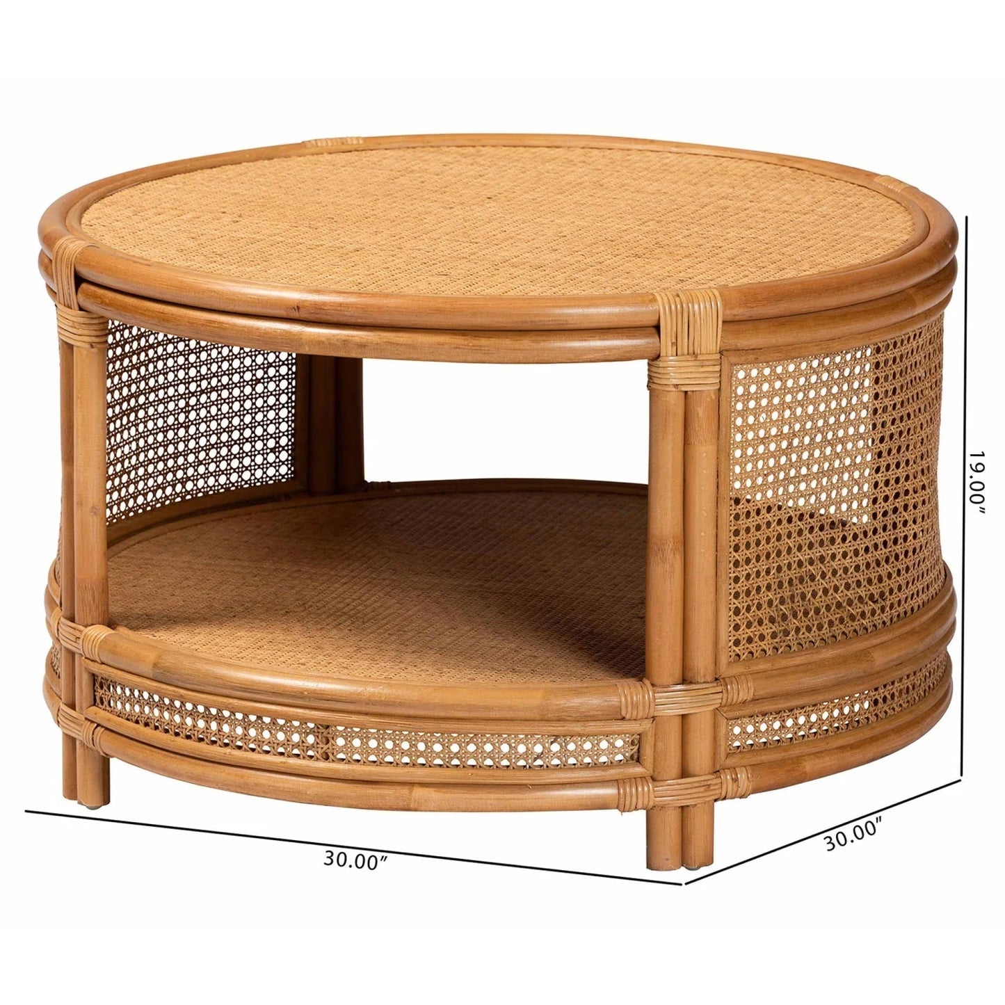 Luxury Round Rattan Coffee Table Modern Italian Style for Villa