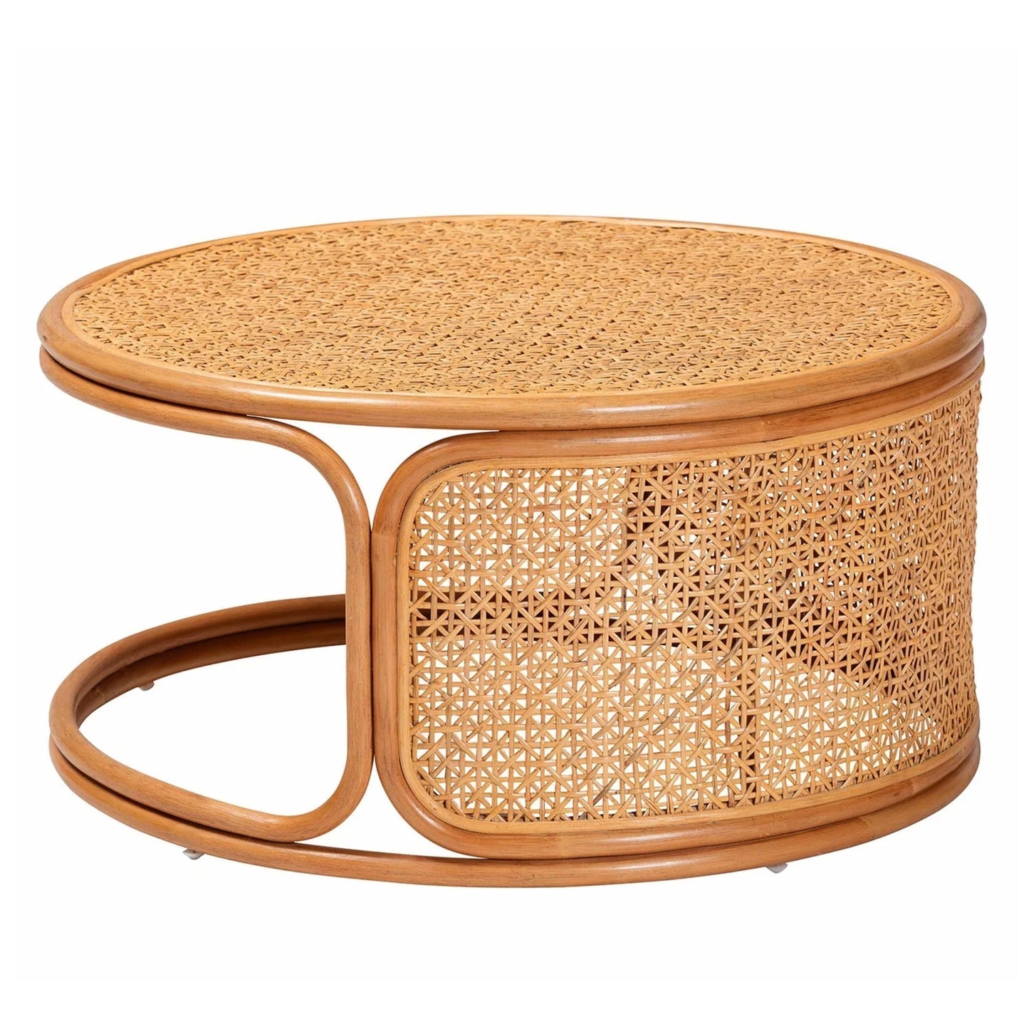 Luxury Round Rattan Peel Coffee Table Modern Italian Style for Villa