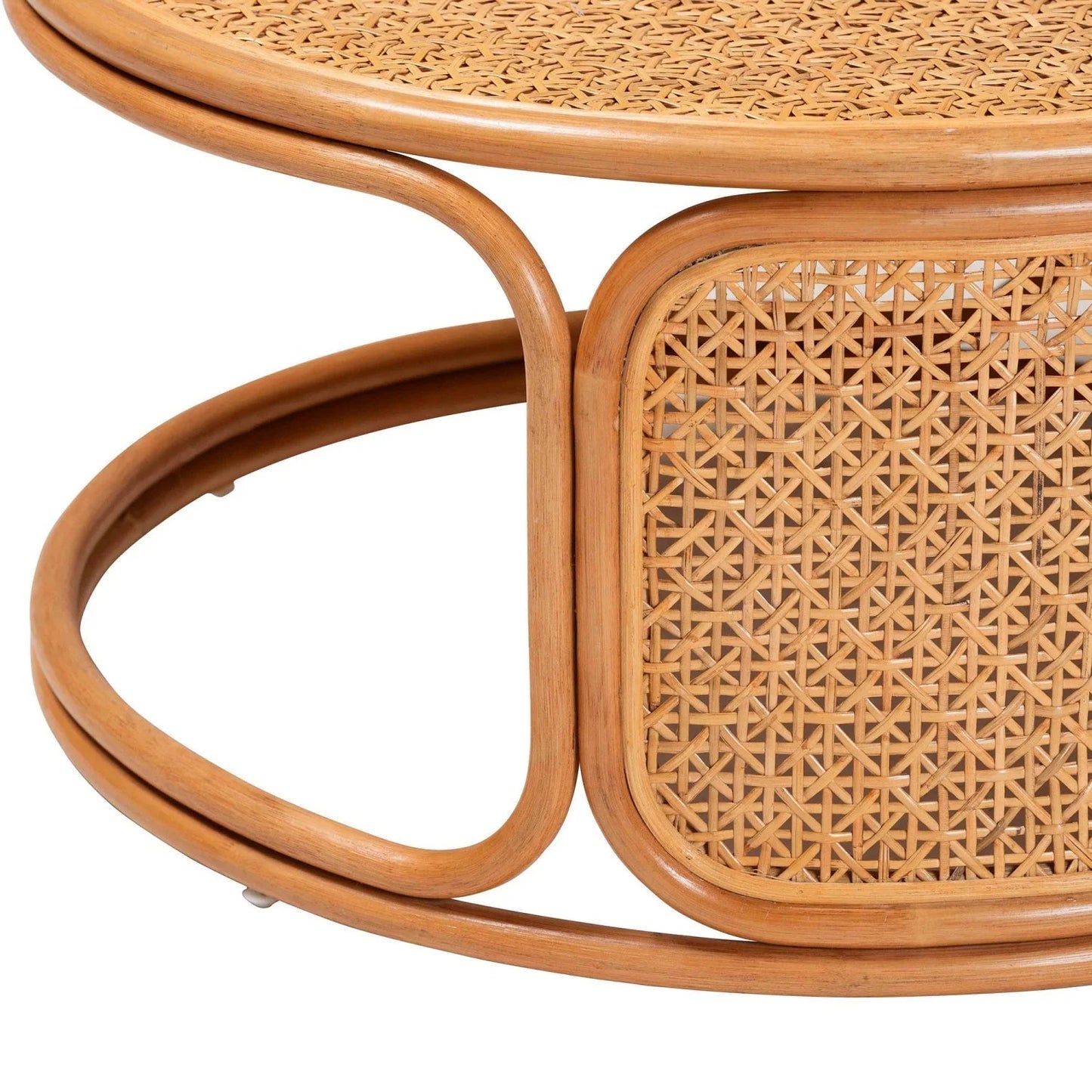 Luxury Round Rattan Peel Coffee Table Modern Italian Style for Villa