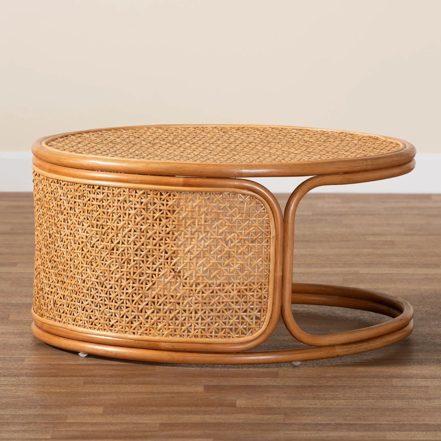 Luxury Round Rattan Peel Coffee Table Modern Italian Style for Villa