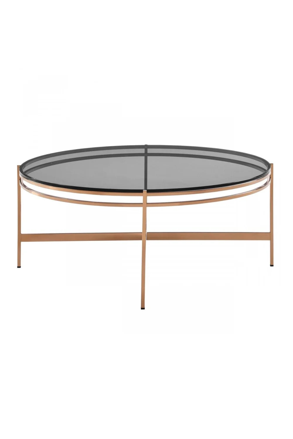 Luxury Round Smoked Glass Coffee Table Modern Italian Style for Villa