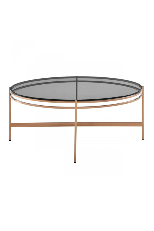 Luxury Round Smoked Glass Coffee Table Modern Italian Style for Villa