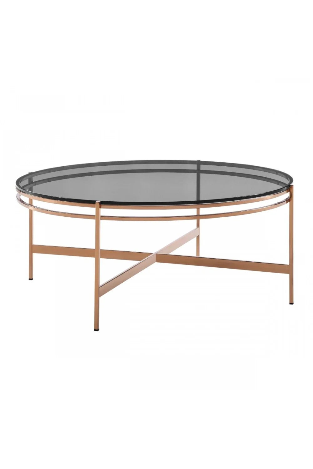Luxury Round Smoked Glass Coffee Table Modern Italian Style for Villa
